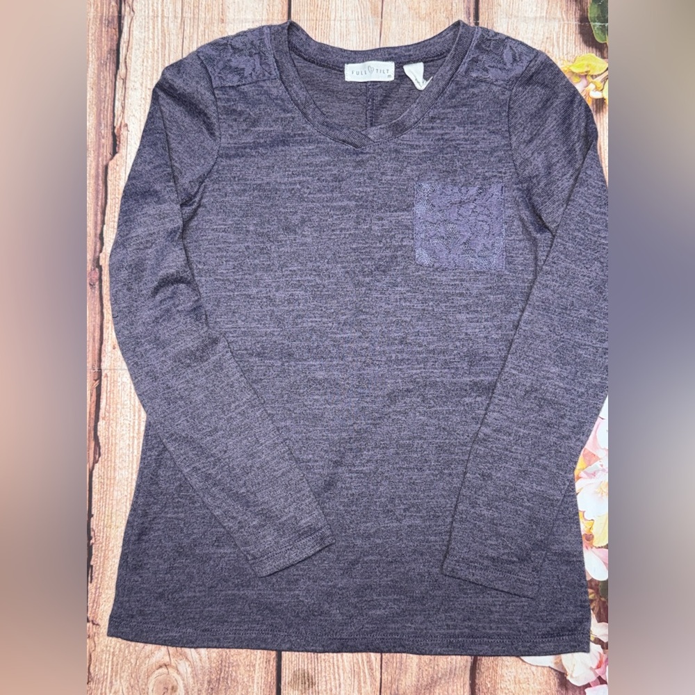 Full Tilt Gray Long Sleeve Kids Top